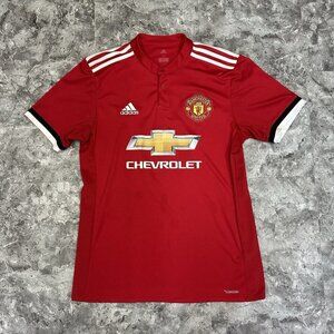 Manchester United Football Jersey Home Shirt 2017/2018 size M Jones #4 Red